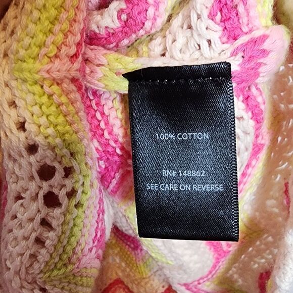 6X 30W Torrid Pink Crochet Sweater Flutter Sleeve Pointelle Pullover Open Knit d - Picture 5 of 9